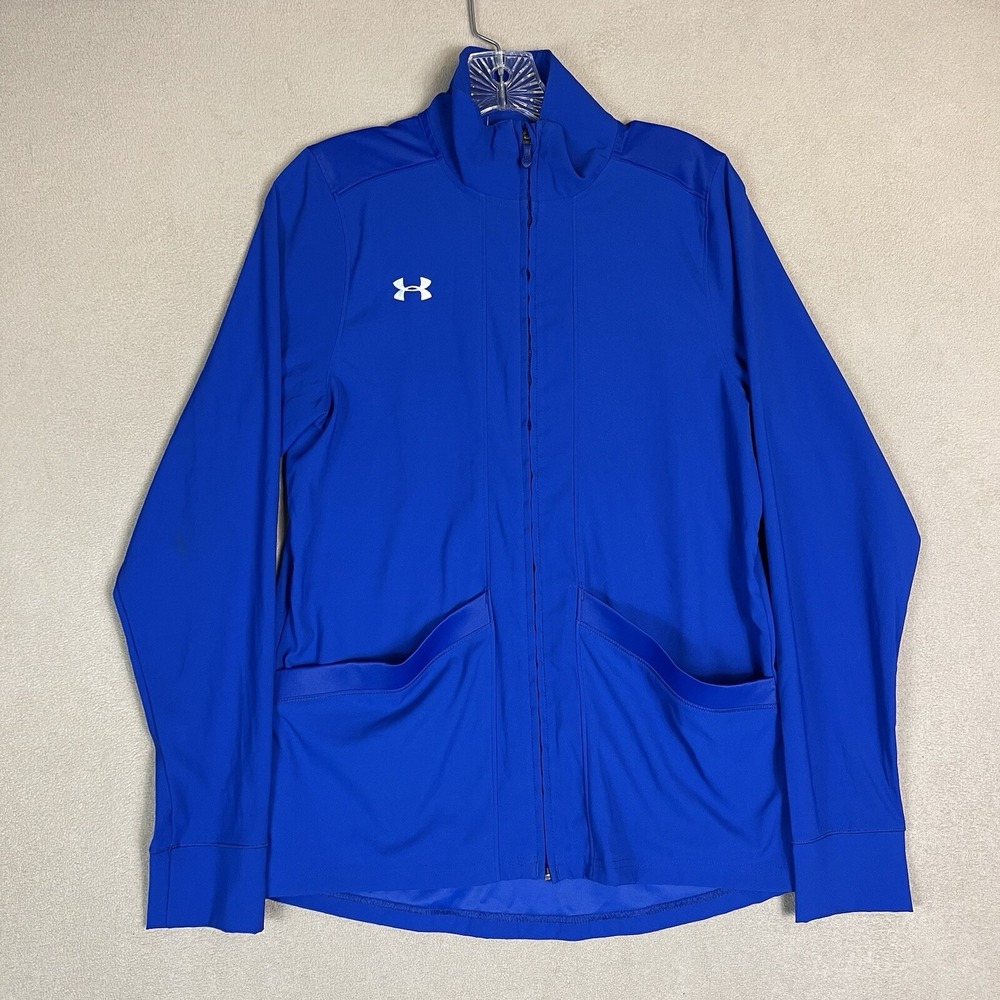 Under Armour Jacket Womens Small Blue Pre Game Woven‎ Loose Sweater Adult